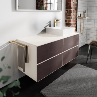 Skříňka pod umyvadlo pod desku Hansgrohe Xevolos E 137x55,5x55 cm písková matná béžová mat 54240730