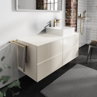 Skříňka pod umyvadlo pod desku Hansgrohe Xevolos E 137x55,5x55 cm písková matná béžová mat 54240790