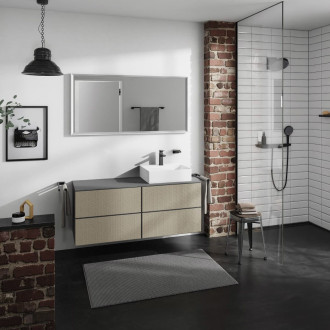 Skříňka pod umyvadlo pod desku Hansgrohe Xevolos E 137x55,5x55 cm břidlicová matná šedá mat 54241390