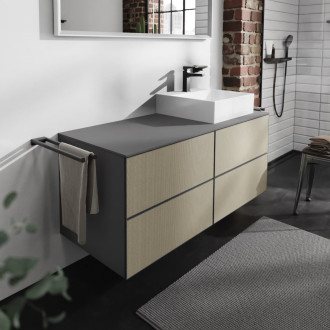 Skříňka pod umyvadlo pod desku Hansgrohe Xevolos E 137x55,5x55 cm břidlicová matná šedá mat 54241390