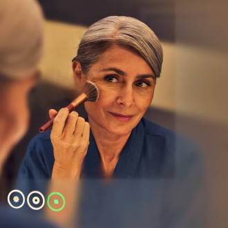 Led zrcadlo s dotykovým senzorem Hansgrohe Xarita E 80,6x70,6 cm bílá matná 54987700