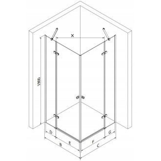 Sprchový kout Mexen Roma Duo s výklopným mechanismem 90 x 90 cm, průhledný, černý + plochá sprchová vanička - 854-090-090-70-02-4010B
