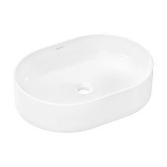Umyvadlo na desku Hansgrohe Xuniva U 55x40 cm bez otvoru pro baterii, bez přepadu 60166450