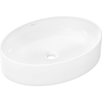 Umyvadlo na desku Hansgrohe Xuniva D 55x40 cm bez otvoru pro baterii, bez přepadu 61072450