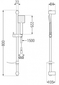 Mexen DF45 Posuvný sprchový set, zlatý - 785454582-50