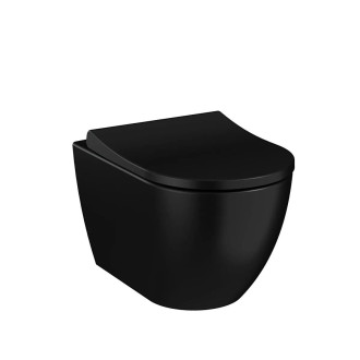 Wc s prkénkem softclose závěsné VitrA S60 černá mat zadní odpad 7510-083-6319