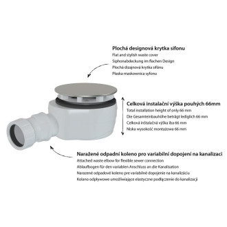 Sifon k vaničce k vaničce DN40 Polysan chrom plast 17916
