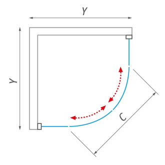 Sprchový kout čtvrtkruh 90x90 cm Roth Project N0787
