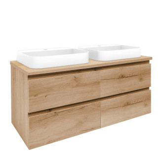 Koupelnová skříňka s umyvadlem a krycí deskou SAT B-Way 119x50x45 cm dub medový mat BWAY2120OAKDESKU