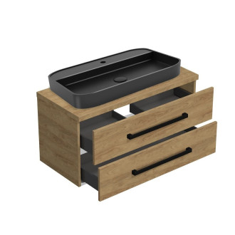 CubeWay Skř. s umyv. a krycí deskou 100x47,5x46 cm dub Hickory mat CUBE46C1003DHSAT40