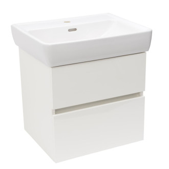 Koupelnová skříňka s keramickým umyvadlem Laufen Naturel Project 52,5x51x45,3 cm bílá lesk PROJECT260BI