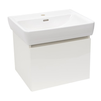 Koupelnová skříňka s keramickým umyvadlem Laufen Naturel Project 52,5x40x45,3 cm bílá lesk PROJECT60BI