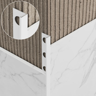 Lišta ukončovací "L" Eviso bílá mat, hliník délka 270 cm, výška hrany 8 mm, ALWH0408