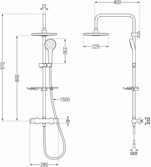 Mexen KT05 sprchový set termostatickou baterií, bílá - 771500593-20