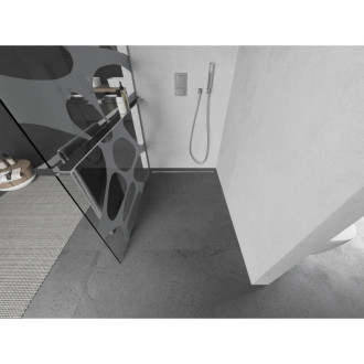 Mexen Kioto+ Sprchová zástěna s poličkou 110 x 200 cm, bílá vlna, chrom - 800-110-121-01-97