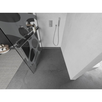 Mexen Kioto+ Sprchová zástěna s poličkou 120 x 200 cm, bílá vlna, chrom - 800-120-121-01-97