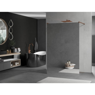 Volně stojící sprchová zástěna Mexen Kioto 100 x 200 cm, zrcadlo 8 mm, růžové zlato - 800-100-002-60-50