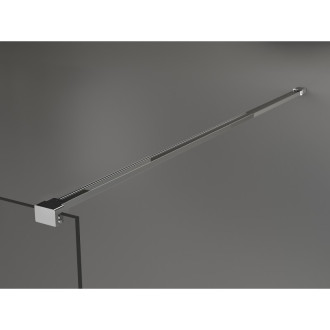 Mexen Kioto volně stojící sprchová zástěna 120 x 200 cm, černá mřížka 8 mm, chrom - 800-120-002-01-77