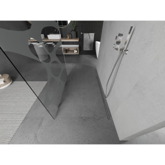 Mexen Kioto volně stojící sprchová zástěna 110 x 200 cm, bílá vlna 8 mm, chrom - 800-110-002-01-97