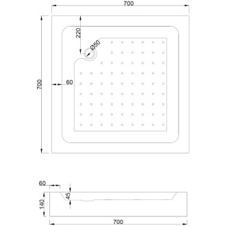 Čtvercový sprchový kout Mexen Rio 70 x 70 cm, matně zlatá + sprchová vanička Rio, bílá - 860-070-070-50-30-4510
