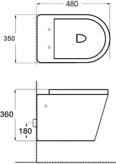 Mexen TEO WC mísa Rimless Duroplast + sedátko, tmavě šedý mat 30854071