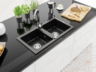 Mexen Mario Dvojdřez, granit s baterií Telma, černá/stříbrná 6504-73-670200-00