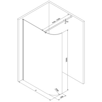 Mexen Kioto-R zaoblená sprchová zástěna 90 x 200 cm, 8 mm průhledná, růžové zlato - 800-090-101-60-06