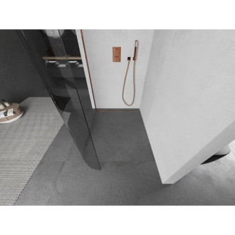 Mexen Kioto-R zaoblená sprchová zástěna 100 x 200 cm, 8 mm průhledná, růžové zlato - 800-100-101-60-06