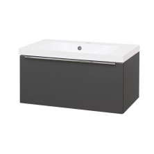 Mailo, koupelnová skříňka s umyvadlem z litého mramoru, 810x415x476 mm, antracit CN536M