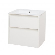 Opto, koupelnová skříňka s keramickým umyvadlem, 610x600x460 mm, spodní, bílá lesk CN910