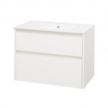 Opto, koupelnová skříňka s keramickým umyvadlem, 810x600x460 mm, spodní, bílá lesk CN911