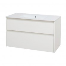 Opto, koupelnová skříňka s keramickým umyvadlem, 1010x600x460 mm, spodní, bílá lesk CN912