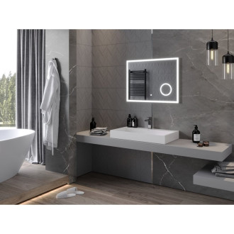 Mexen Kala osvětlené koupelnové zrcadlo s kosmetickým zrcátkem 80 x 60 cm, LED 6000K, proti zapařování - 9820-080-060-611-00