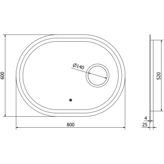 Mexen Umba osvětlené koupelnové zrcadlo s kosmetickým zrcátkem 80 x 60 cm, LED 6000K, proti zapařování - 9822-080-060-611-00