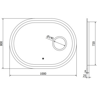 Mexen Umba osvětlené koupelnové zrcadlo s kosmetickým zrcátkem 100 x 80 cm, LED 6000K, proti zapařování - 9822-100-080-611-00