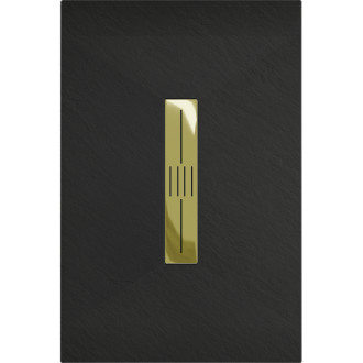 Mexen Toro obdélníková sprchová vanička SMC 100 x 80 cm, černá, zlatý kryt - 43708010-G