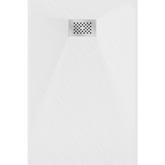 Mexen Hugo obdélníková sprchová vanička SMC 100 x 90 cm, bílá, nerezový kryt - 42109010-X