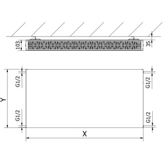 Mexen Flat CF22 radiátor 500x2000, boční připojení, 2729 W, bílý W422F-050-200-00