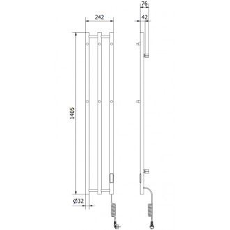 Mexen PINO elektrický věšák na ručníky 1405 x 242 mm, 200 W, bílá W301-1405-242-00-20