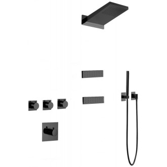 Sprchová souprava Mexen Fall pod omítku, černá - 7602-04-70