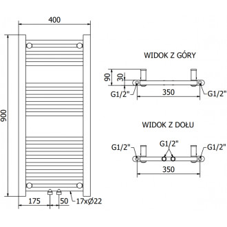 Mexen Mars elektrický radiátor 900 x 400 mm, 300 W, černý - W110-0900-400-6300-70