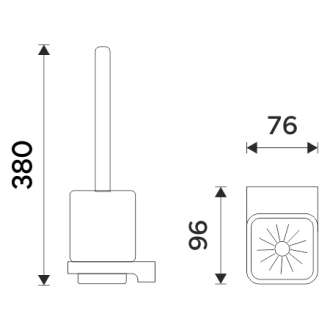 Nimco Maya černá MAC 29094KN-HR-90 Toaletní WC kartáč s hranatou rukojetí
