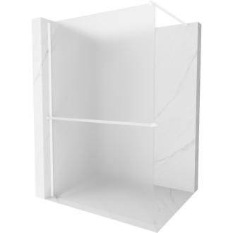 Mexen Kioto+ Sprchová zástěna s policí 80 x 200 cm, matná, bílá - 800-080-121-20-30