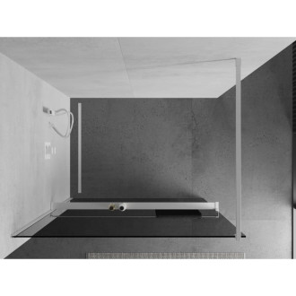 Mexen Kioto+ Sprchová zástěna s policí 80 x 200 cm, grafit, bílá - 800-080-121-20-40