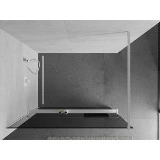 Mexen Kioto+ Sprchová zástěna s poličkou 100 x 200 cm, grafit, bílá - 800-100-121-20-40