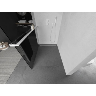 Mexen Kioto+ Sprchová zástěna s poličkou 110 x 200 cm, grafit, bílá - 800-110-121-20-40