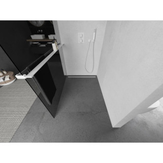 Mexen Kioto+ Sprchová zástěna s policí 140 x 200 cm, grafit, bílá - 800-140-121-20-40