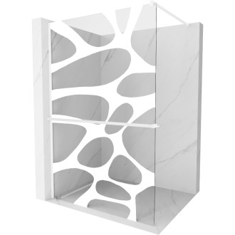 Mexen Kioto+ Sprchová zástěna s policí 90 x 200 cm, bílá vlna, bílá - 800-090-121-20-97