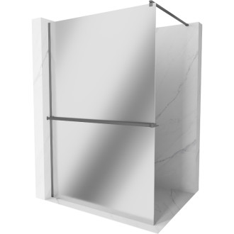 Mexen Kioto+ Sprchová stěna s policí 120 x 200 cm, zrcadlo, stříbrná - 800-120-121-95-50