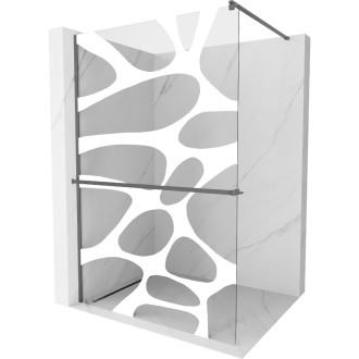 Mexen Kioto+ Sprchová zástěna s policí 110 x 200 cm, bílá vlna, stříbrná - 800-110-121-95-97